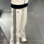 Adidas Casual Trousers Red Jacquard Autumn Winter Early