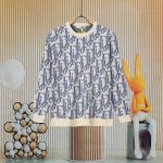 Dior Sweater Ash Wool Cashmere Jacquard Winter