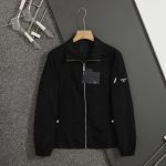 Prada Coat Black Nylon Fabric Autumn Early