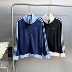Adidas Coat Blue Jacquard Autumn Winter Early Metal Logo