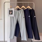 Descente Casual Pants Red Running Spring Zippered Pocket