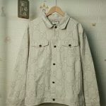 Gucci Outerwear White Down Jacquard Denim Sophistication