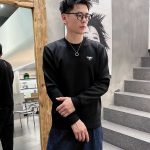 Prada Long-Sleeved T-Shirt Ash Cotton Pure High-End Quality Winter