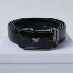 Armani Belt Red Top-Grain Cowhide