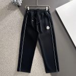 Moncler Pants Black Wool Lace Autumn Embroidery