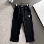 Louis Vuitton Pants Black Autumn Embroidery