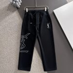 Saint Laurent Pants Black Autumn Embroidery