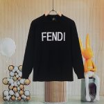 Fendi Sweater Red Wool Jacquard Pattern