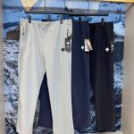 Descente Long Pants Red Quick-Drying Running Spring Summer Zippered Pocket