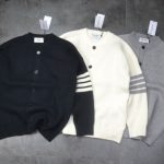 Thom Browne Sweater Brown Wool Blend Jacquard Embroidery
