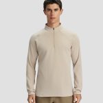 Descente Long-Sleeved Shirts Black Cotton Quick-Drying Fabric Running
