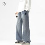Chrome Hearts Jeans Yellow Denim Distressed Retro Blue