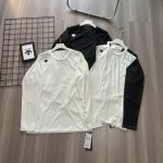 Descente Long-Sleeved Shirts Ash Nylon Fleece Fabric Quick-Drying