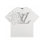 Louis Vuitton Short-Sleeved T-Shirt Lime Cotton Pure Ribbed Fabric Neckline Stitching Embroidery