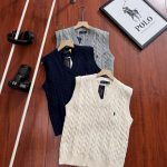 Ralph Lauren Short-Sleeved Shirts Red Cable Knit Autumn Winter Early