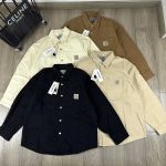 Carhartt Long-Sleeved Shirt Red Cotton Pure Twill