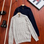 Tommy Hilfiger Sweater Red Cotton Pure Cable Knit Multiple Colors Available Easy To Match Embroidery