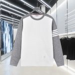Thom Browne Long-Sleeved Shirts Red Wool Blend Mesh Spring Summer