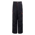 Balenciaga Cargo Pants Red Cotton Twill Embroidery 3D Pocket