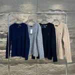 Ralph Lauren Long-Sleeved Shirt Red Wool Blend Cable Knit
