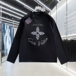 Louis Vuitton Long-Sleeved T-Shirt Red Cotton Pure Leather Patch