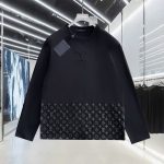 Louis Vuitton Long-Sleeved T-Shirt Ash Cotton Pure Leather Patch