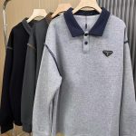 Prada Hoodie Red Cotton Silk Nylon Fleece Simple Design