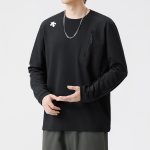 Descente Long-Sleeved Shirts Red Unrestricted Movement Quick-Drying Running Spring Summer Autumn Patch