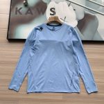 Descente Long-Sleeved Shirt Blue Quick-Drying Daily Commute Patch