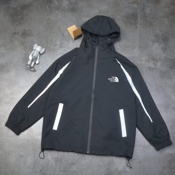 North Windproof Jacket Red Minimalist Black And White Color Blocking