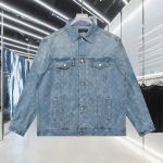 Louis Vuitton Outerwear Red Jacquard Denim Pattern Slim Fit