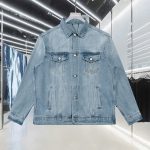 Louis Vuitton Outerwear Red Eva Suede Denim Autumn Winter Patch
