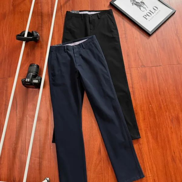 Ralph Lauren Dress Trousers Blue Tencel Fabric Slim Fit