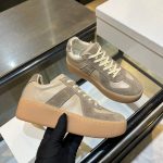 Margiela Athletic Shoes Ash Genuine Leather Sheepskin Cowhide Patchwork Rubber Patch