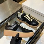 Margiela Athletic Shoes Red Genuine Leather Sheepskin Cowhide Patchwork Rubber Patch