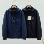 Prada Coat Blue Nylon Suitable For All Body Types