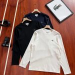 Lacoste Long-Sleeved T-Shirt Red Cotton Pure Soft Simple And Versatile Autumn Winter