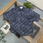 Dior Long-Sleeved Shirt Blue Cotton Pure