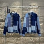 Ralph Lauren Coat Red Denim Spring Summer Patch Side Stripes