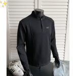 Archaeopteryx Long-Sleeved Shirts Black Cotton Pure Mesh Piqu Autumn Early Tencel Blend