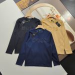 Boss Long-Sleeved T-Shirt Blue Cotton Pure Soft Simple And Versatile Autumn Winter