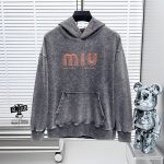 Miu Long-Sleeved Sweatshirt Delicate And Soft To The Touch Autumn Winter