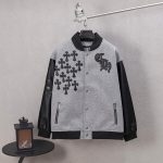 Chrome Hearts Jacket Red Wool Jacquard Street Style Understated Embroidery