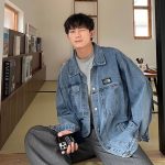 The North Face Jacket Red Denim Street Style Patch