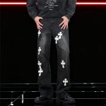 Chrome Hearts Jeans Red Neutral Cotton Xinjiang Denim Retro Loose