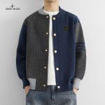 Stone Island Sweater Blue Knitted Fabric