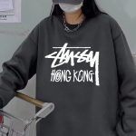 Stussy Sweatshirt Black Cotton Fleece Autumn