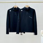 Descente Long-Sleeved Shirts Black Cotton Spring Autumn