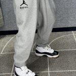 Nike Sweatpants Black Cotton Fleece Simple Design Street Style