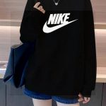 Nike Hoodie Black Cotton Fleece Autumn